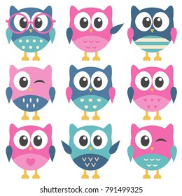 Pregnancy Set Owl Girl Stock Vector (Royalty Free) 91551896 | Shutterstock