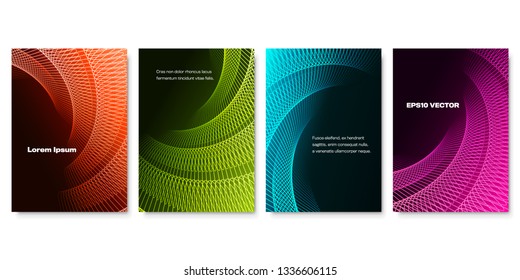 Set of Colorful Futuristic Backgrounds with Complex Lines. Applicable for Webpage, Banners, Posters and Fliers. EPS10.