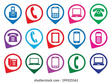 Set of colorful gadget icons. Vector illustration.