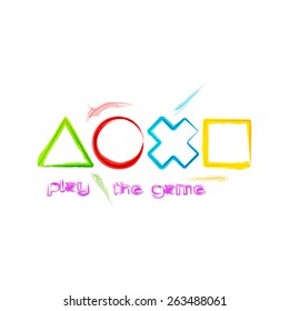 set of colorful game controller icons isolated on white background. vector symbols design