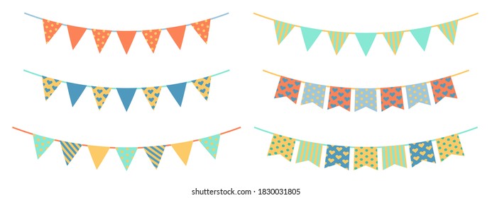 Set of colorful garlands, vector illustration