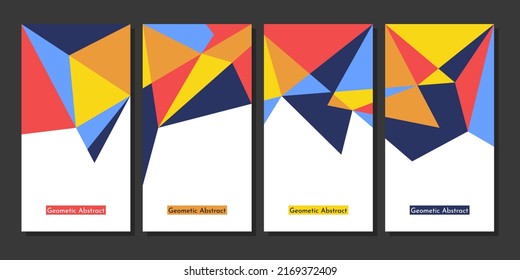Conjunto de fondo abstracto geométrico colorido