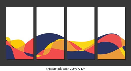 Set of colorful geometric abstract fluid shapes background