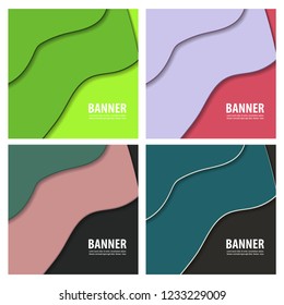 Set of Colorful geometric background. Fluid shapes composition. Eps10 vector.