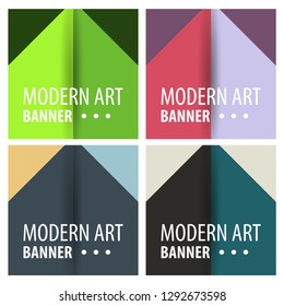 Set of Colorful geometric background. Fluid shapes composition. Eps10 vector.