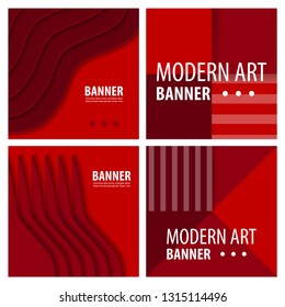 Set of Colorful geometric background. Fluid shapes composition. Eps10 vector.