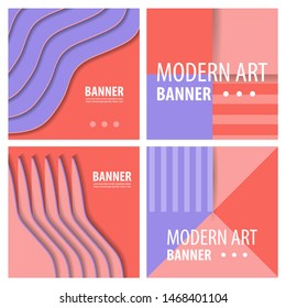 Set of Colorful geometric background. Fluid shapes composition. Eps10 vector.