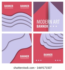 Set of Colorful geometric background. Fluid shapes composition. Eps10 vector.