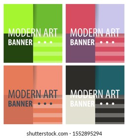 Set of Colorful geometric background. Fluid shapes composition. Eps10 vector.