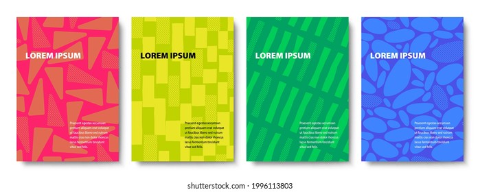 Set of Colorful Geometric Backgrounds. Vector Cover Design Templates.