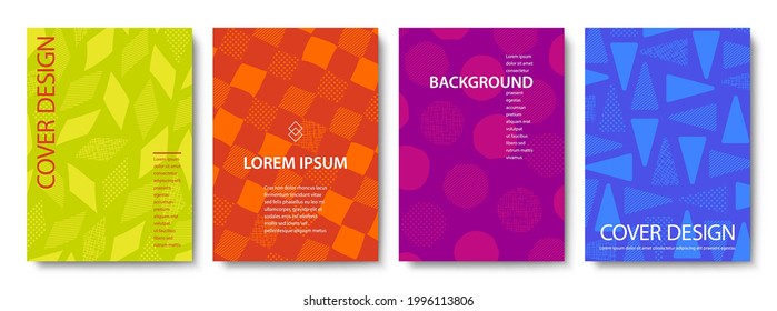 Set von bunten geometrischen Hintergründen. Vektor-Titeldesign-Vorlagen.