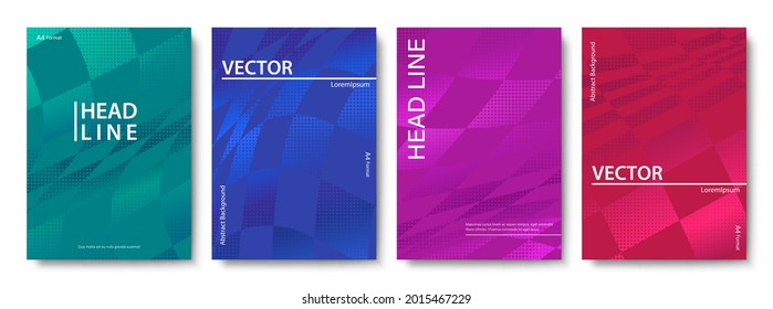 Set of Colorful Geometric Backgrounds. Vector Cover Design Templates. 