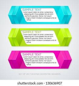 Set of colorful geometric banners for your design. Vector illustration.
