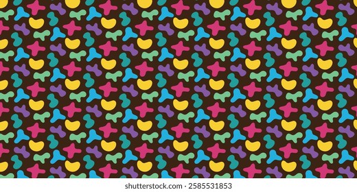 set of Colorful geometric doodle seamless pattern poster background. Cute, funny creative minimalist style art background.