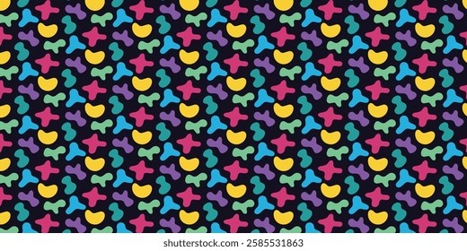 set of Colorful geometric doodle seamless pattern poster background. Cute, funny creative minimalist style art background.