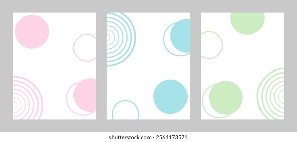 Set of Colorful Geometric Minimal Background for Menu, Poster, Banner, Card, Brochure and More