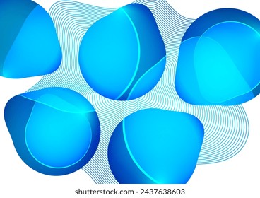 Set of colorful geometric rounded shapes and lines. Abstract backgrounds for wallpaper, business cards, cover, poster, banner, brochure, header, website. Vector illustration.