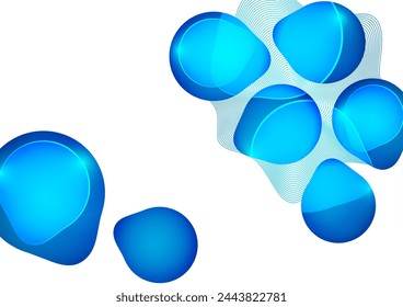 Set of colorful geometric rounded shapes and lines. Abstract backgrounds for wallpaper, business cards, cover, poster, banner, brochure, header, website. Vector illustration.