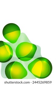 Set of colorful geometric rounded shapes and lines. Abstract backgrounds for wallpaper, business cards, cover, poster, banner, brochure, header, website. Vector illustration.