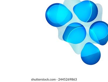 Set of colorful geometric rounded shapes and lines. Abstract backgrounds for wallpaper, business cards, cover, poster, banner, brochure, header, website. Vector illustration.