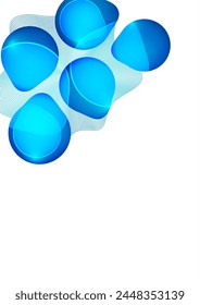 Set of colorful geometric rounded shapes and lines. Abstract backgrounds for wallpaper, business cards, cover, poster, banner, brochure, header, website. Vector illustration.