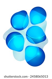 Conjunto de líneas y Formas redondeadas geométricas coloridas. Fondos abstractos para el Fondo de pantalla, tarjetas de visita, cubierta, cartel, Anuncio, folleto, cabecera, Sitio web. Ilustración vectorial.