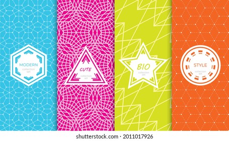 Satz von farbigen geometrischen nahtlosen Mustern. Abstraktes bunter grafisches Design einfaches Muster. Nahtlose bunter Muster.