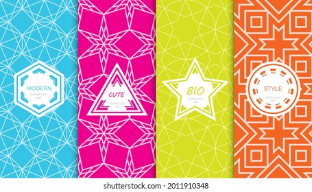 Satz von farbigen geometrischen nahtlosen Mustern. Abstraktes bunter grafisches Design einfaches Muster. Nahtlose bunter Muster.