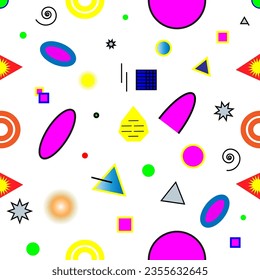 Set of Colorful Geometric Shapes. Set of Isolated Symbols of Various Geometry. Basic Elements for Kids or Creative Design.