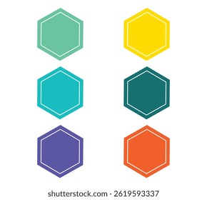 Conjunto de Formas geométricas de colores en Ilustración vectorial con marcos poligonales como Elementos de Diseño web