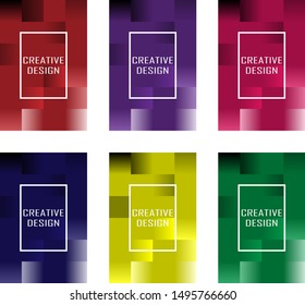 Set of colorful geometric square backgrounds. Minimal geometric pattern. Vector illustration eps 10.