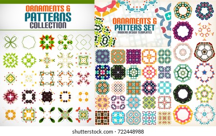 Set of colorful geometric symmetric shape. Vector illustration