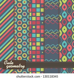 set of colorful geometrical pattern