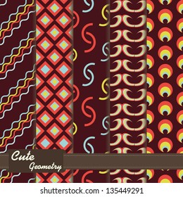 Set of colorful geometrical pattern