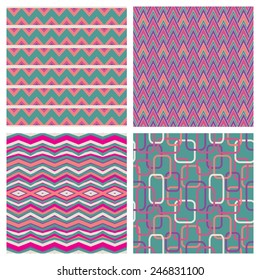Set of colorful geometrical patterns