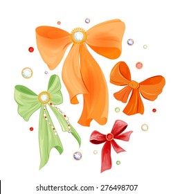 set of colorful gift bows