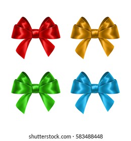 Set of colorful gift bows. Eps10 Vector illustration.