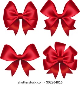 Set of colorful gift bows. Vector illustration. Created with gradient mesh. Concept for  invitation, banners, gift cards, congratulation or website layout vector.