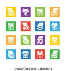 Set of colorful gift boxes