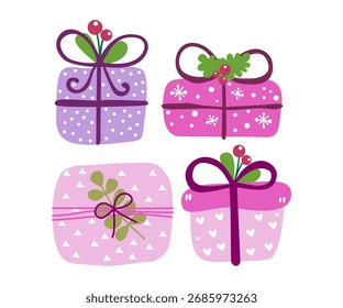 Set bunter Geschenkboxen