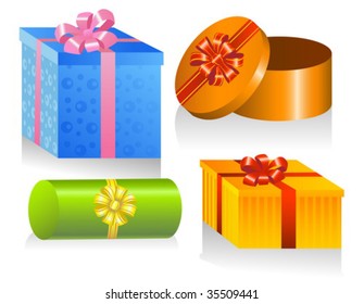 Set of colorful gift boxes