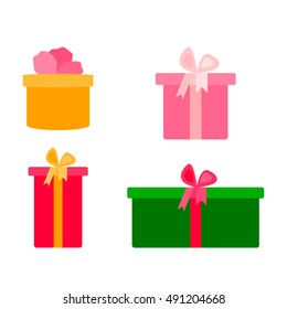 Set of colorful gift boxes