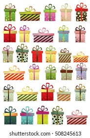 Set of colorful gift boxes