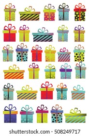 Set of colorful gift boxes