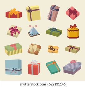 Set of colorful gift boxes