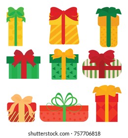 Set of colorful gift boxes.vector