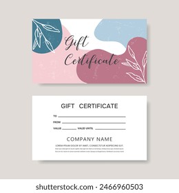 Set of colorful gift card templates. Vector illustration in modern style for salon, gallery, spa, store. Gift Certificate.
