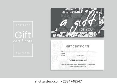 Set of colorful gift cards template. Modern style vector illustration of flowers for saloon, gallery, spa, shop. Gift voucher