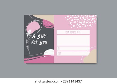 Set of colorful gift cards template. Modern style vector illustration of flowers for saloon, gallery, spa, shop. Gift voucher	
