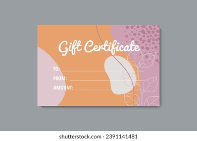 Set of colorful gift cards template. Modern style vector illustration of flowers for saloon, gallery, spa, shop. Gift voucher	
